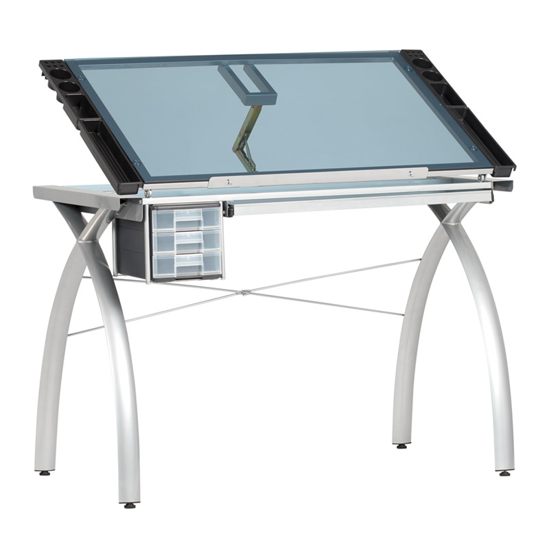 Adjustable Drafting Table Drawing Station Desk Board Storage Drawers Art Design 