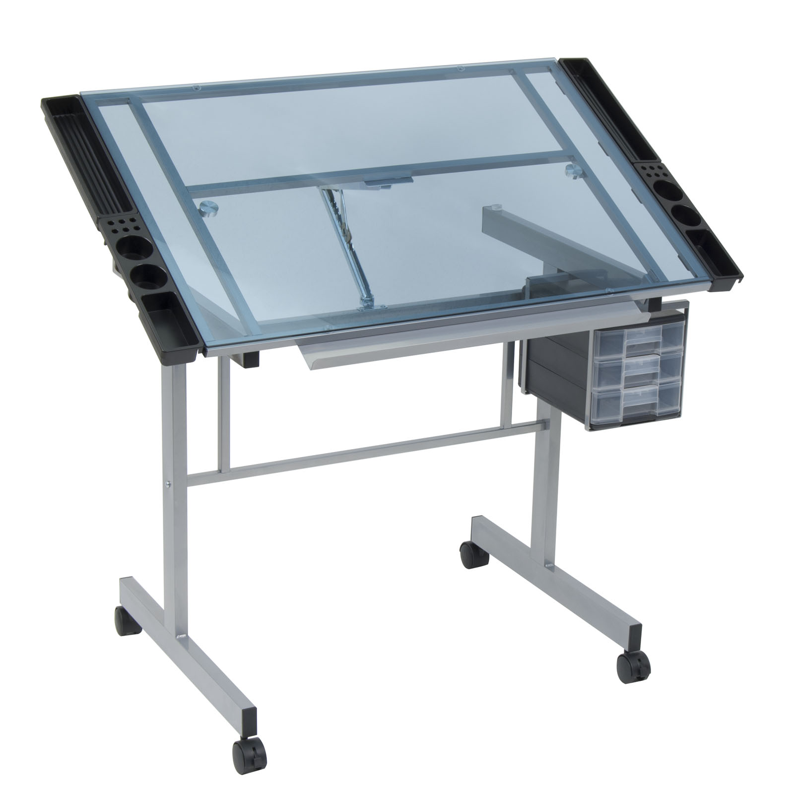 Vision Craft Station Sku 10053 Silver Blue Glass Arts Crafts Tables