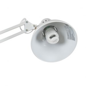 12024 Swing Arm Lamp White with Bulb Detail