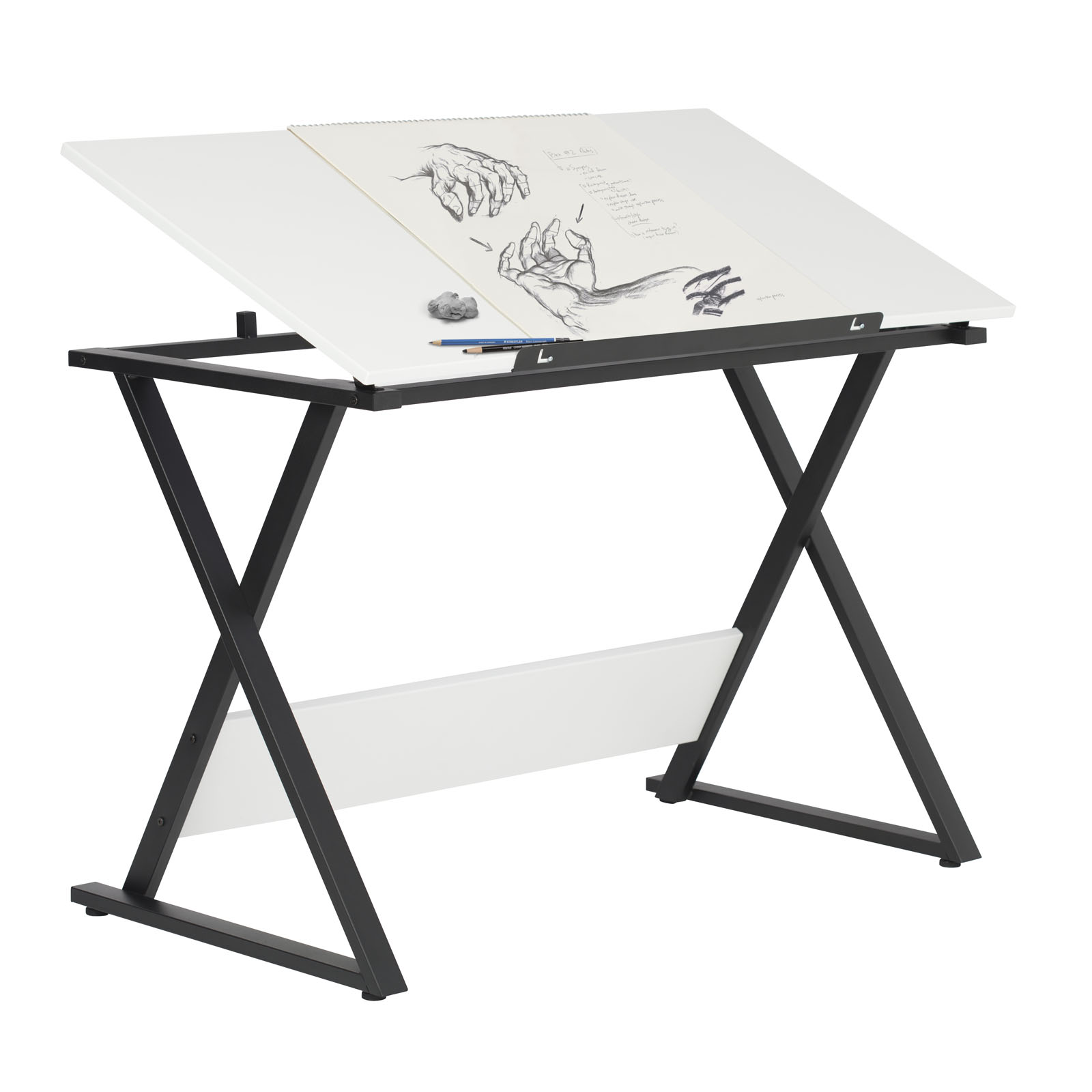 Axiom Student Drawing Table with Tilting Top Charcoal ...